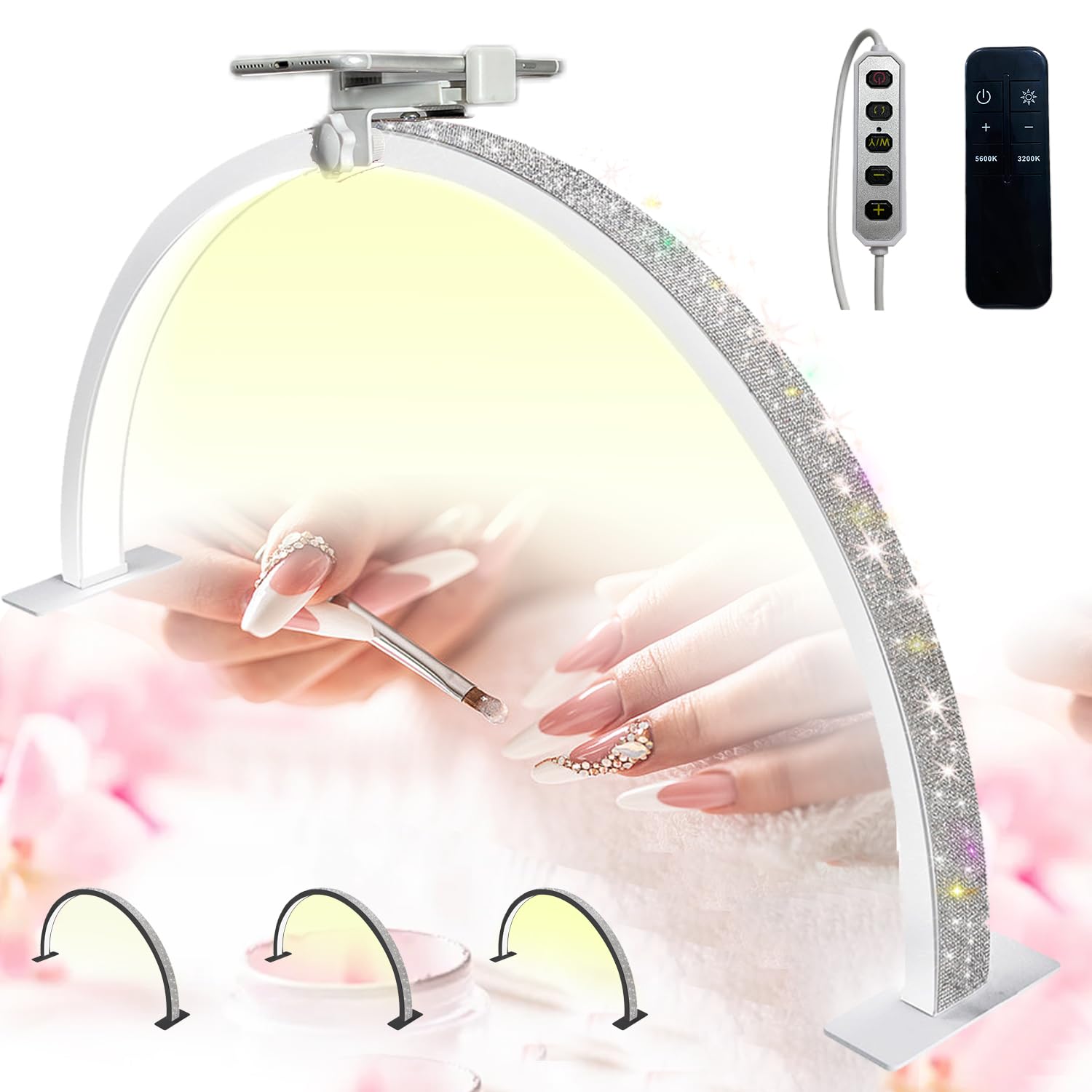 lune.a様 Zyiesrsq Half Moon Light for Nail Desk - 3 Color Modes, 29